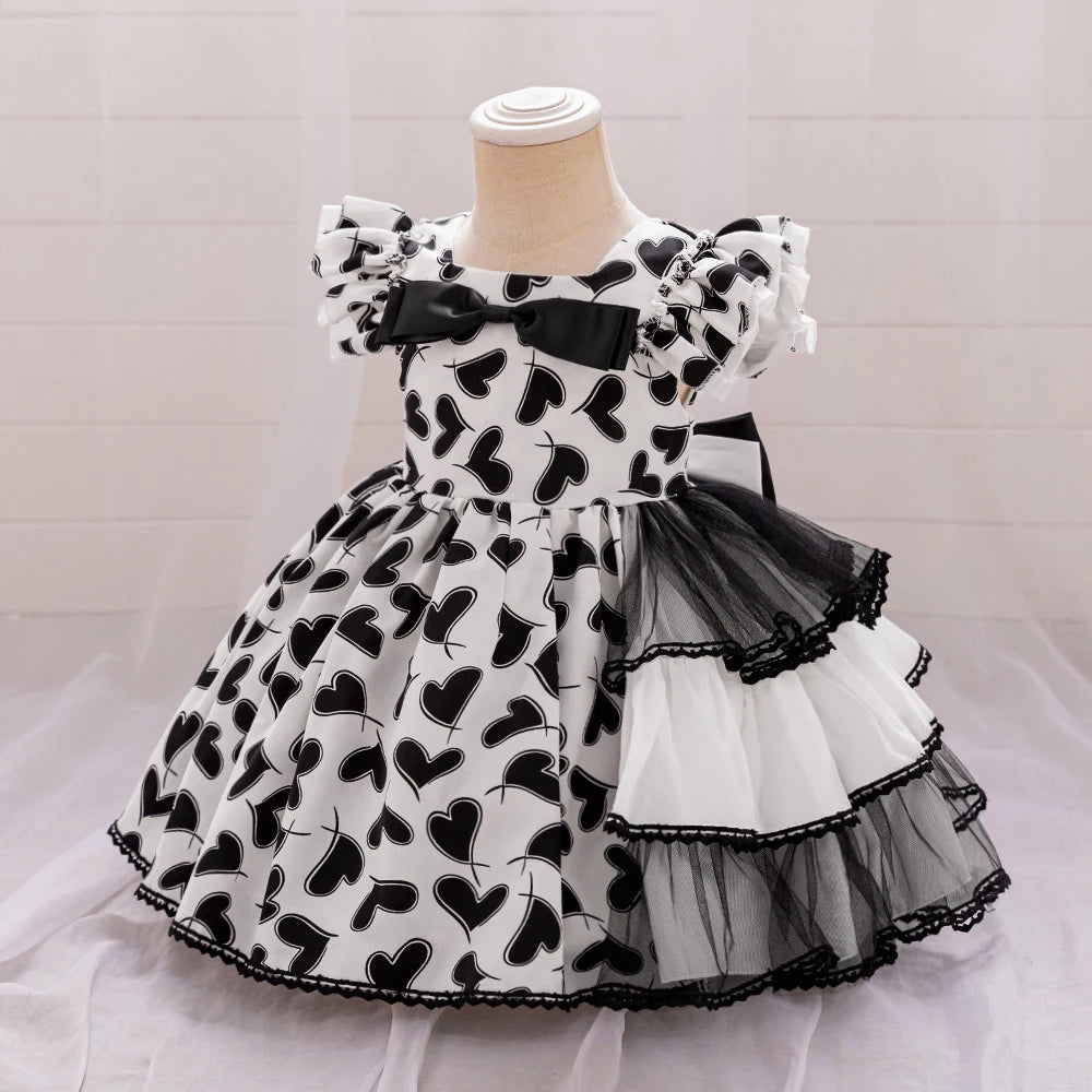 Robe anniversaire noir et blanc Chloé