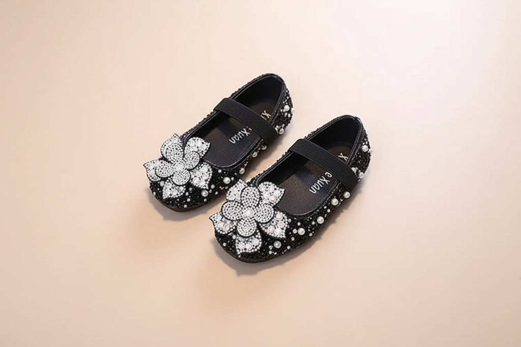 Ballerine fille cérémonie - Fleur et strass