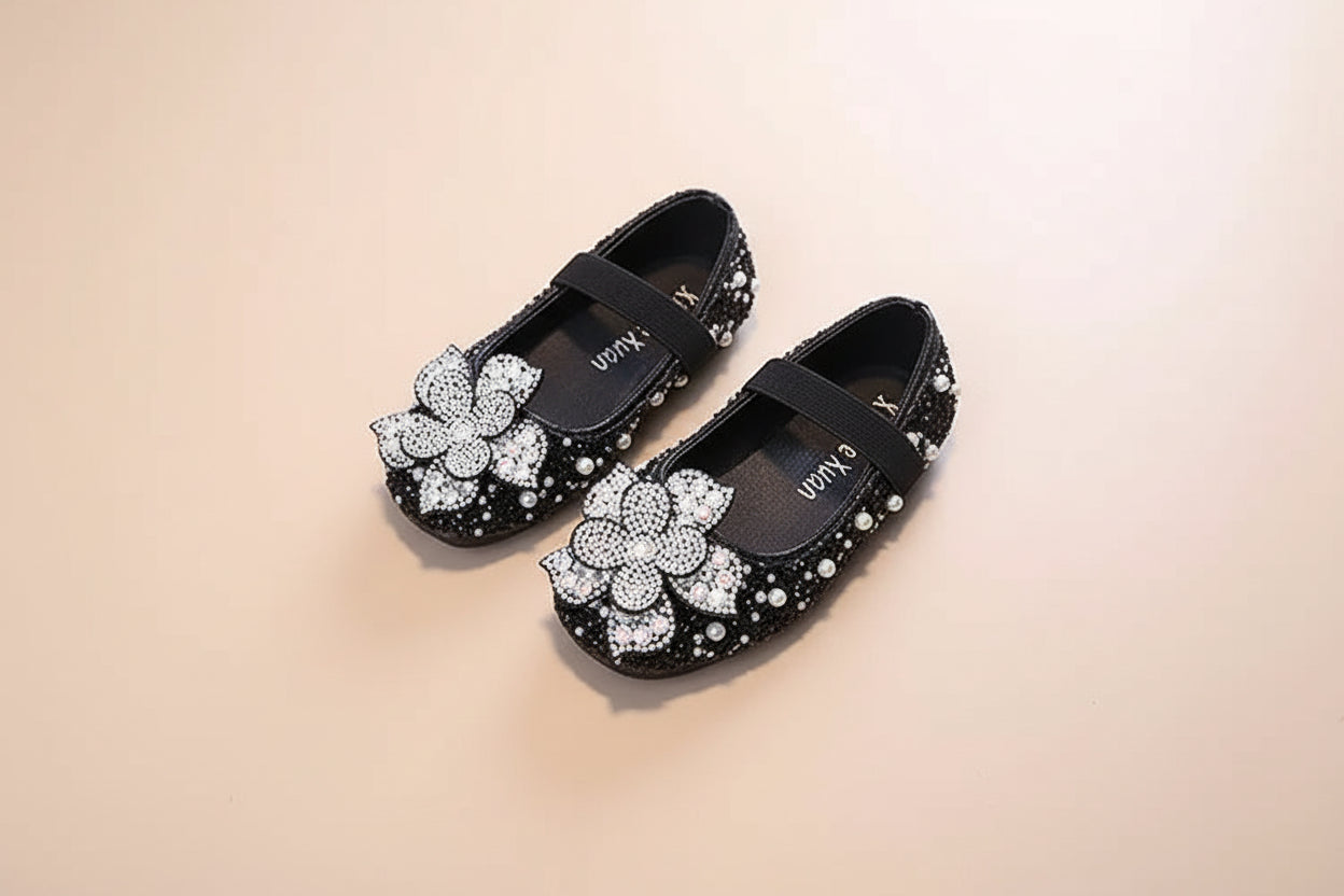 Ballerine fille cérémonie - Fleur et strass