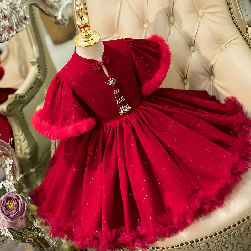 Vestido navideño infantil majestuoso