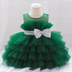 Robe pour noël fille froufrou verte