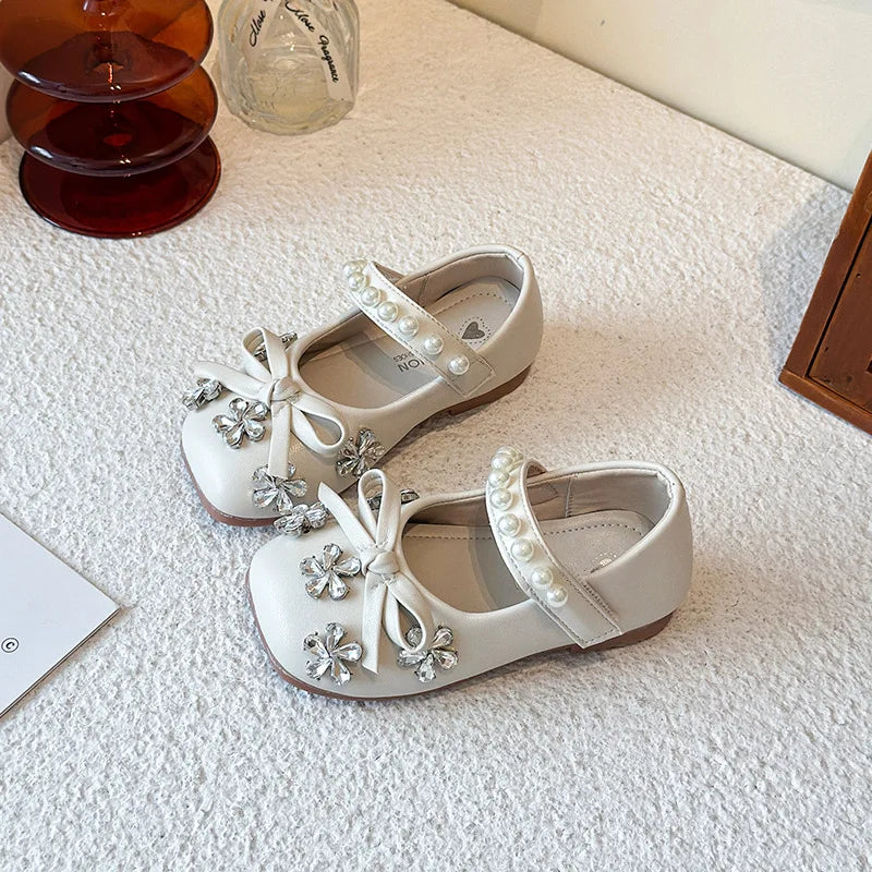 Ballerine per bambini con strass e perle