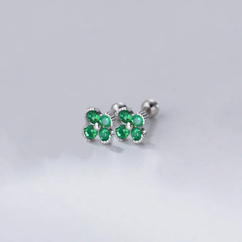 Boucle d'oreille enfant - Petit Trèfle argent - L'univers de la licorne