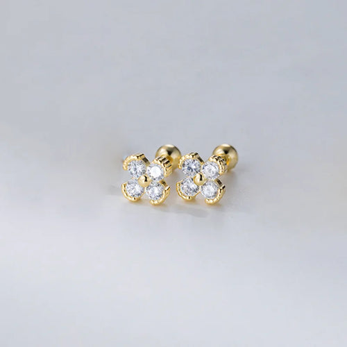 Boucle d'oreille enfant - Petit trèfle or - L'univers de la licorne