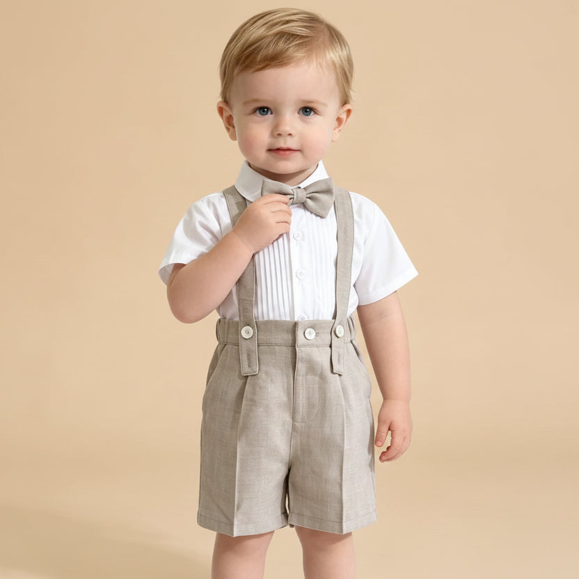 Costume enfant baptême short - 4 pièces Jules