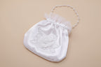 Pochette blanche fleurs - Baptême