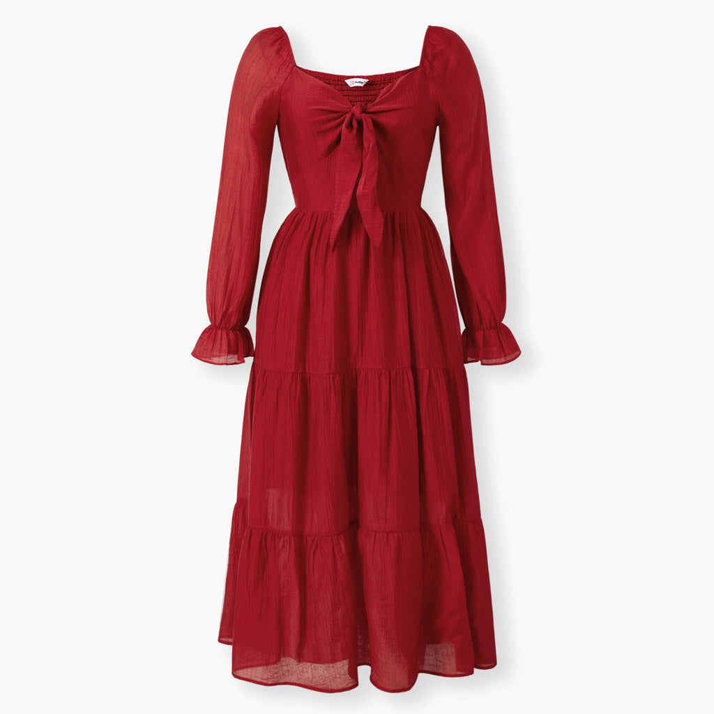 Robe mère et fille - Rouge élégante