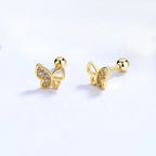 Boucle d'oreille enfant - Papillon strass - L'univers de la licorne