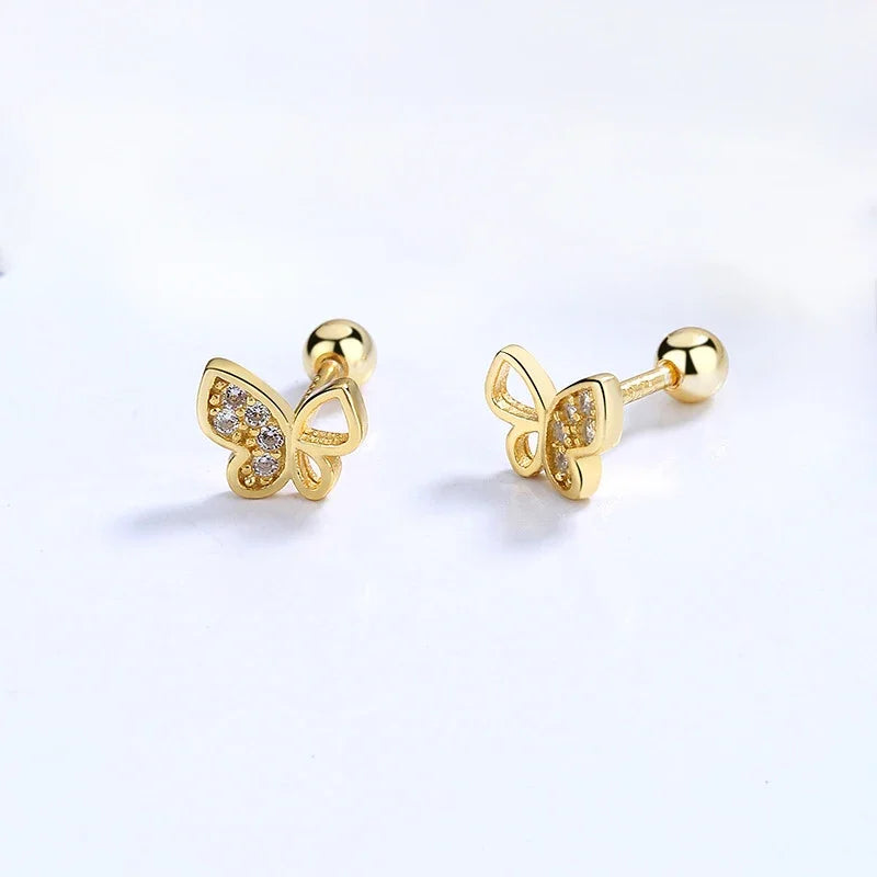 Boucle d'oreille enfant - Papillon strass - L'univers de la licorne