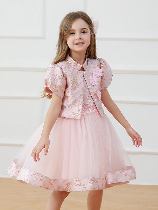 Robe de cérémonie fille rose Lina