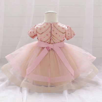 Robe bébé petite fille de Noël rose