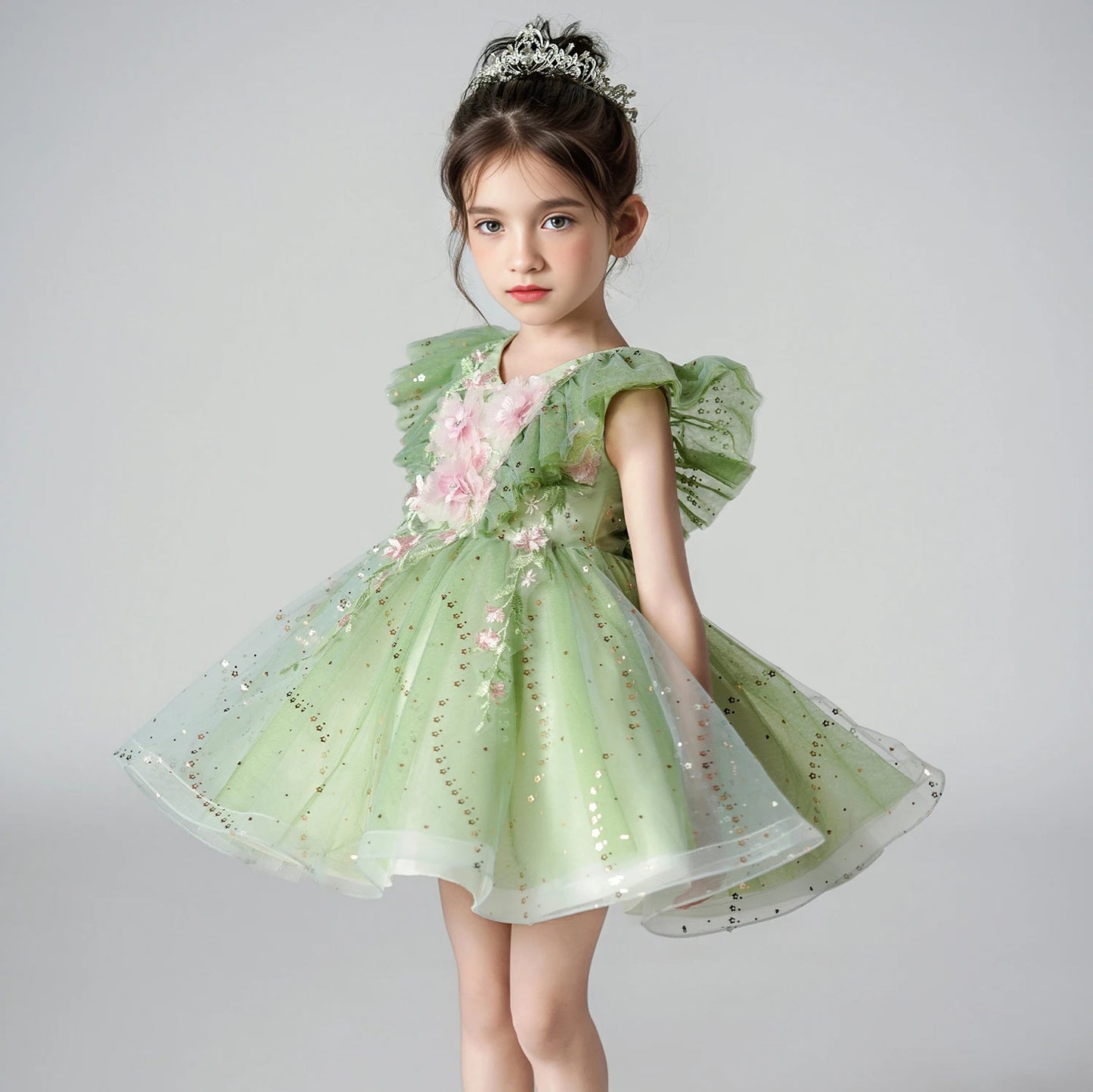 Robe enfant vert Jessica