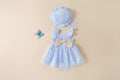 Robe de ceremonie d'ete bebe fille Sunday rose, motif papillon 3-6 mois