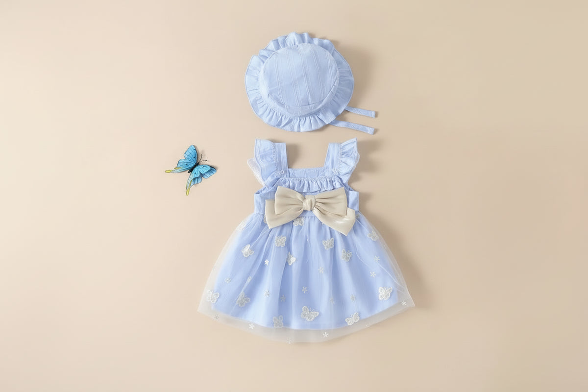 Robe Bébé Fille Next Bleue - Taille 3-6 Mois - Motif Sourire - Neuf Avec étiquettes