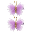 Barrette papillon lot de 2 violet