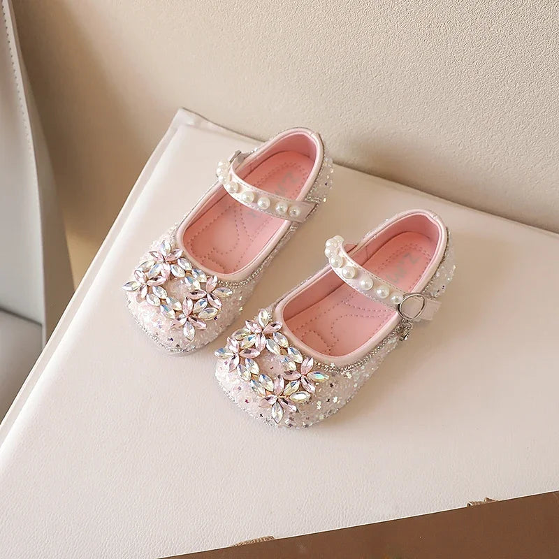 Ballerine strass et perle enfant