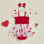 Barboteuse bébé - Coeur rouge