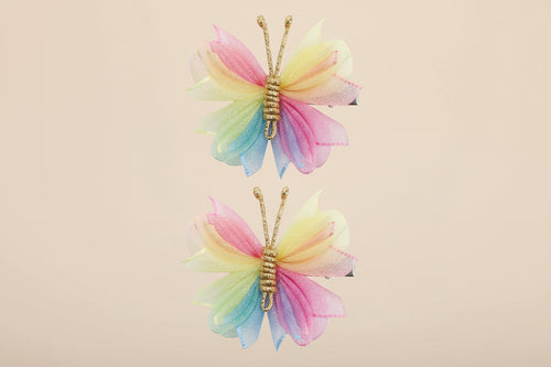 Barrette papillon lot de 2 multicolor