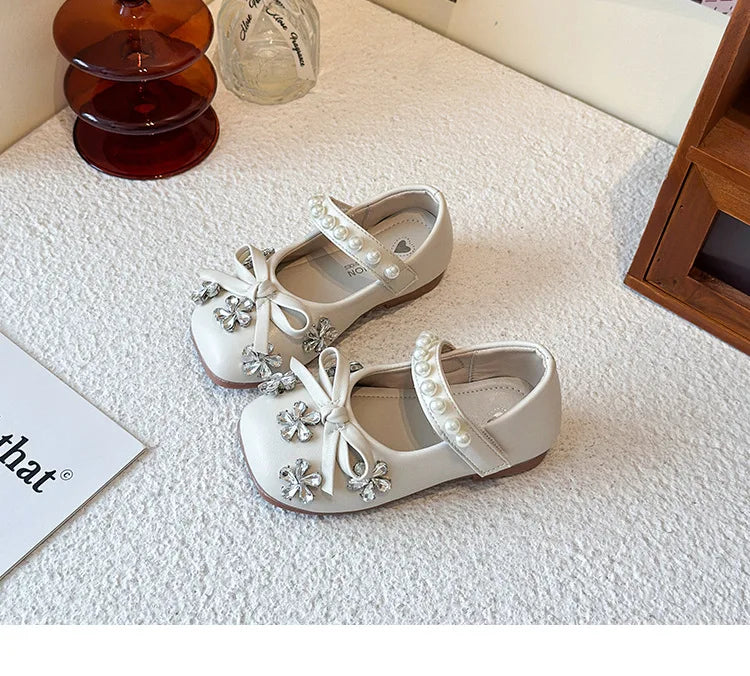 Ballerine per bambini con strass e perle