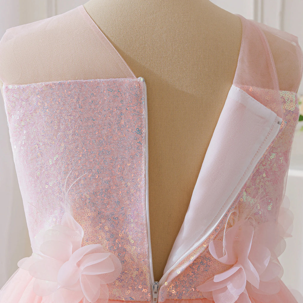Robe princesse ado - Fleurs Rosées