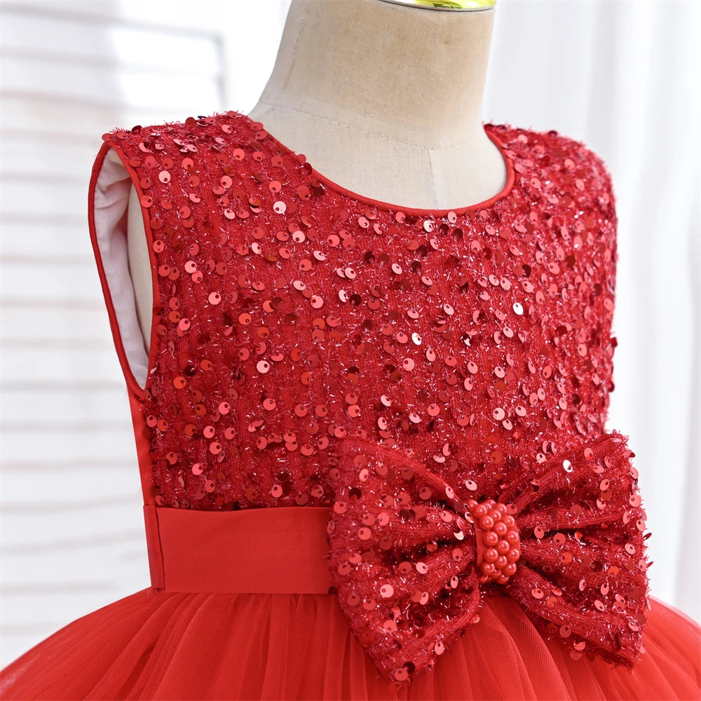 Elegante abito rosso natalizio