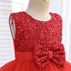 Elegante abito rosso natalizio