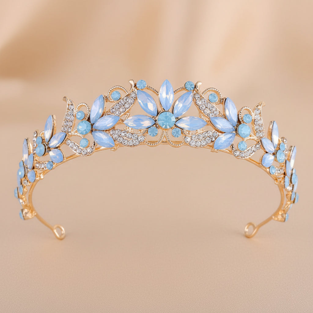 Diadème de princesse fille - Strass et fleur - L'univers de la licorne