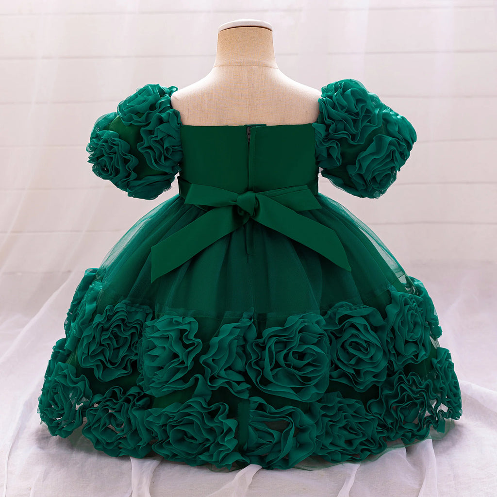 Vestido de cumpleaños para niña, talla grande, rosa