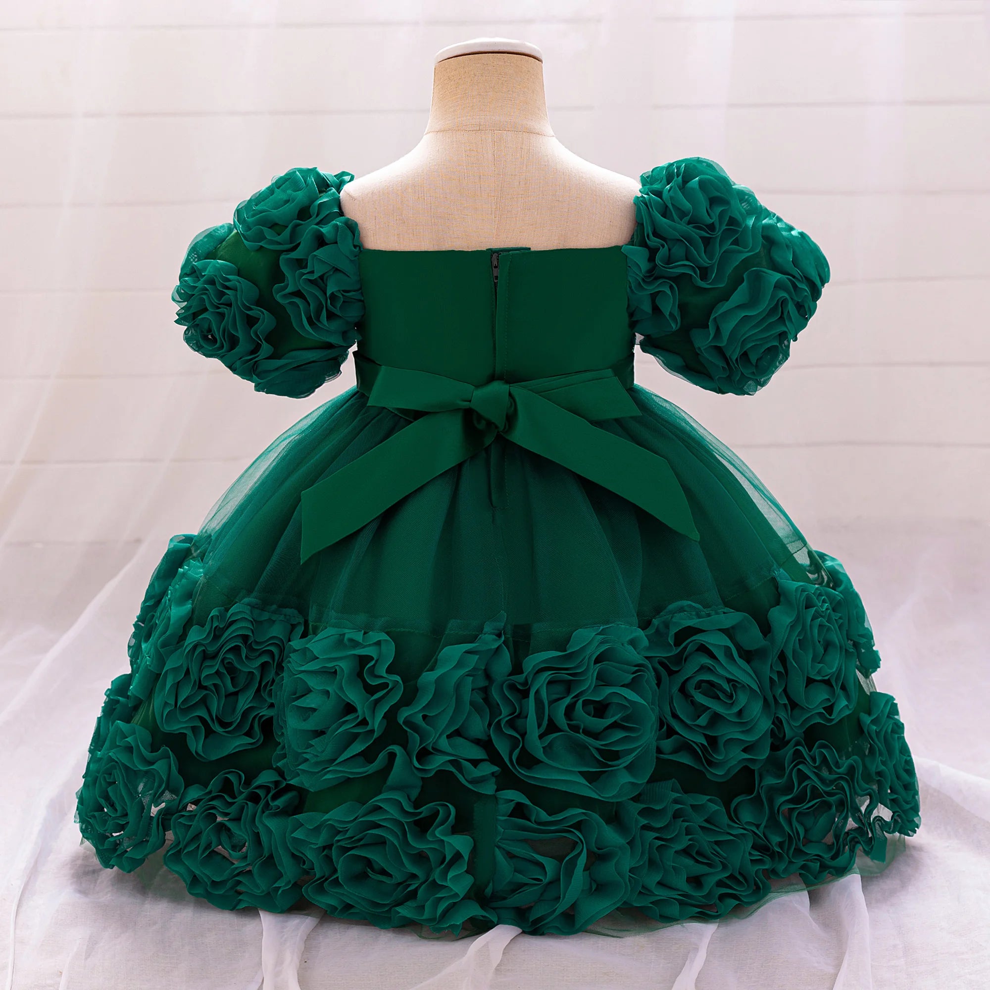 Vestido de cumpleaños para niña, talla grande, rosa
