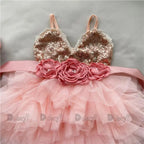 Abito da cerimonia per bambini con fiori e volant