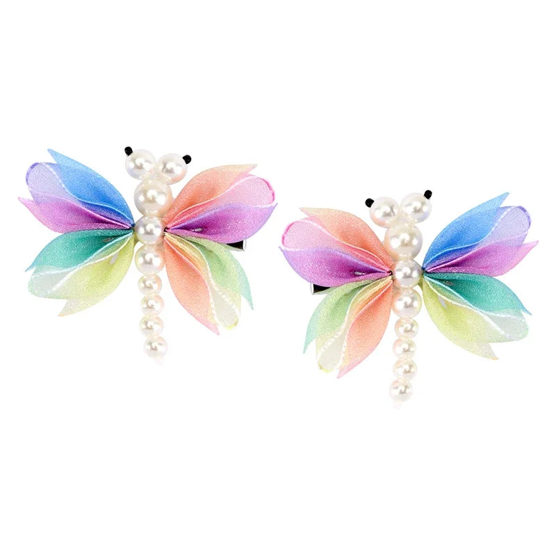 Barrette papillon lot de 2 arc-en-ciel-2