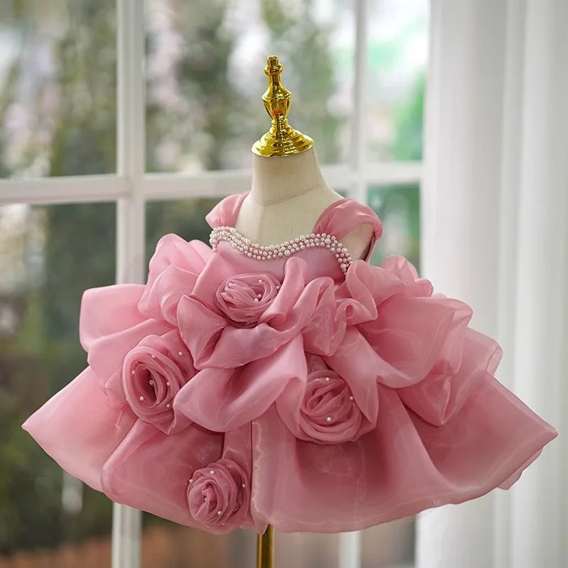 Robe enfant cérémonie Framboise