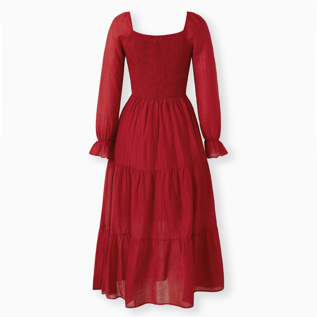 Robe mère et fille - Rouge élégante