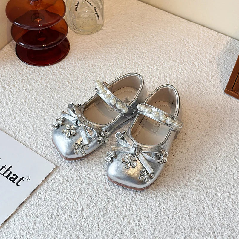 Ballerine per bambini con strass e perle