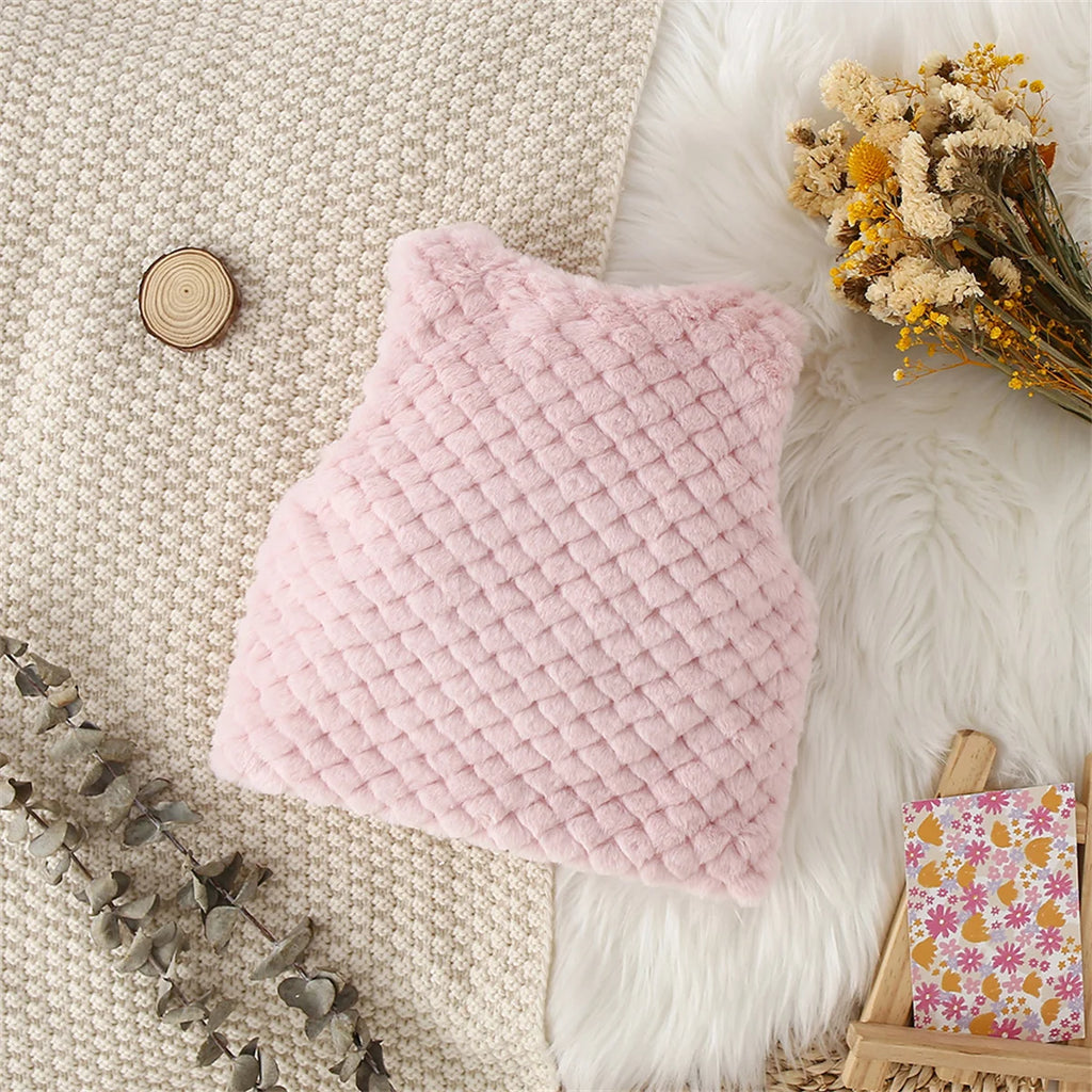 Chaleco de piel sintética para niños + bolsa