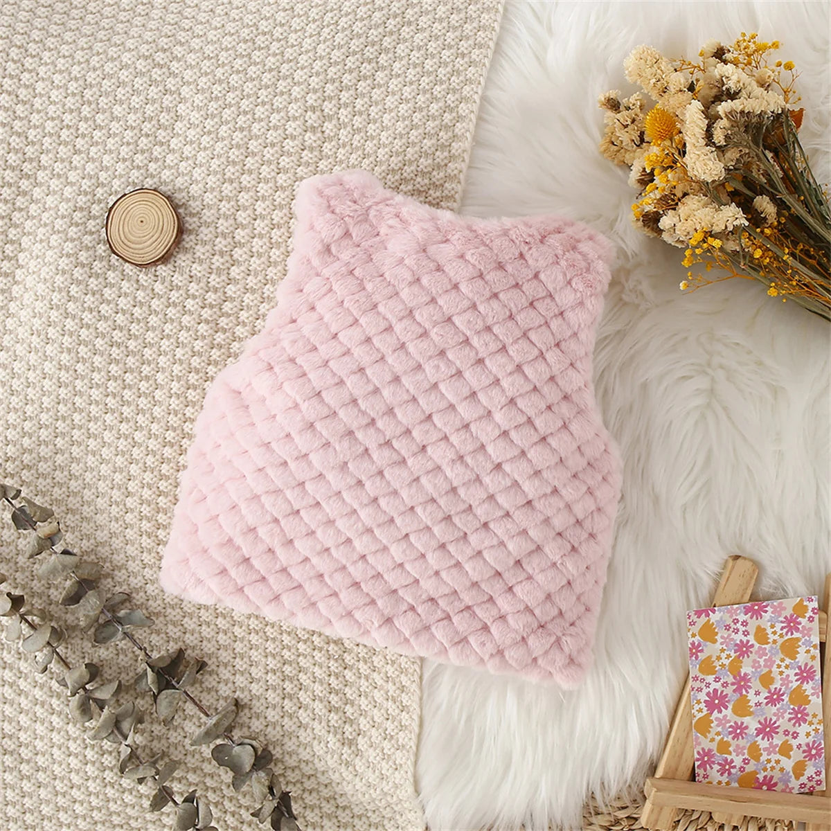 Gillet enfant fausse fourrure + sac