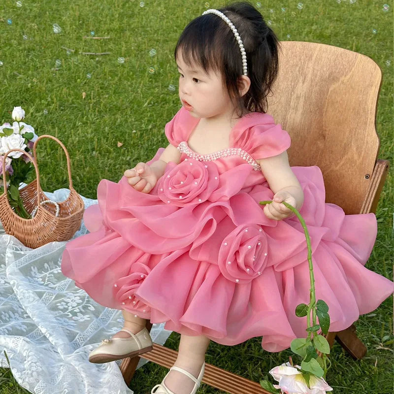 Robe enfant cérémonie Framboise