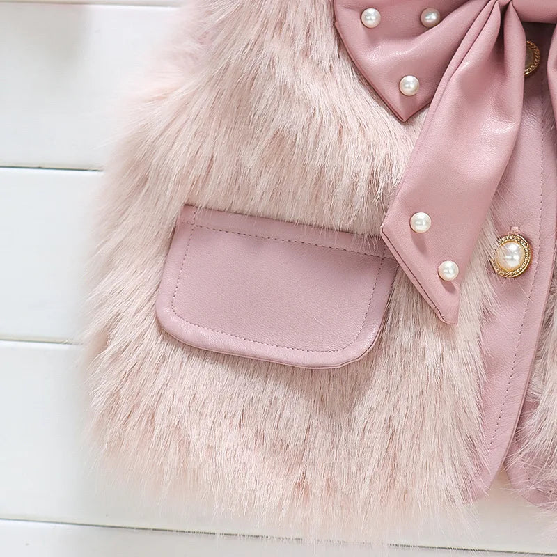 Gilet di pelliccia senza maniche per bambini