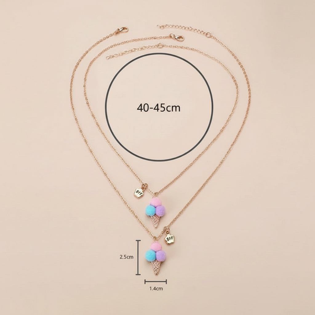 Collier enfant BFF - Cornet de glace - L'univers de la licorne