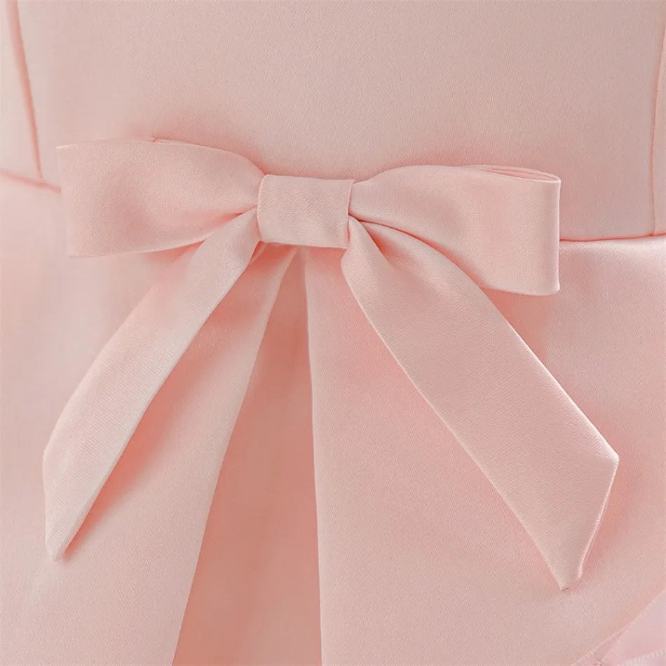 Robe anniversaire bébé - Noeud papillon Léane