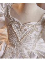 Vestido blanco de gala estilo princesa para niños