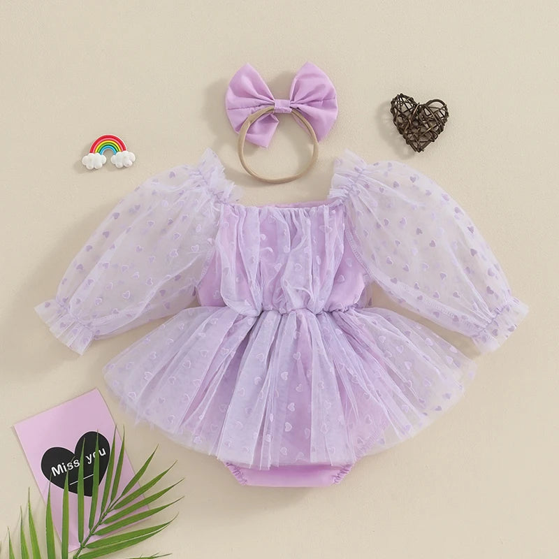 Barboteuse robe bébé petit coeur