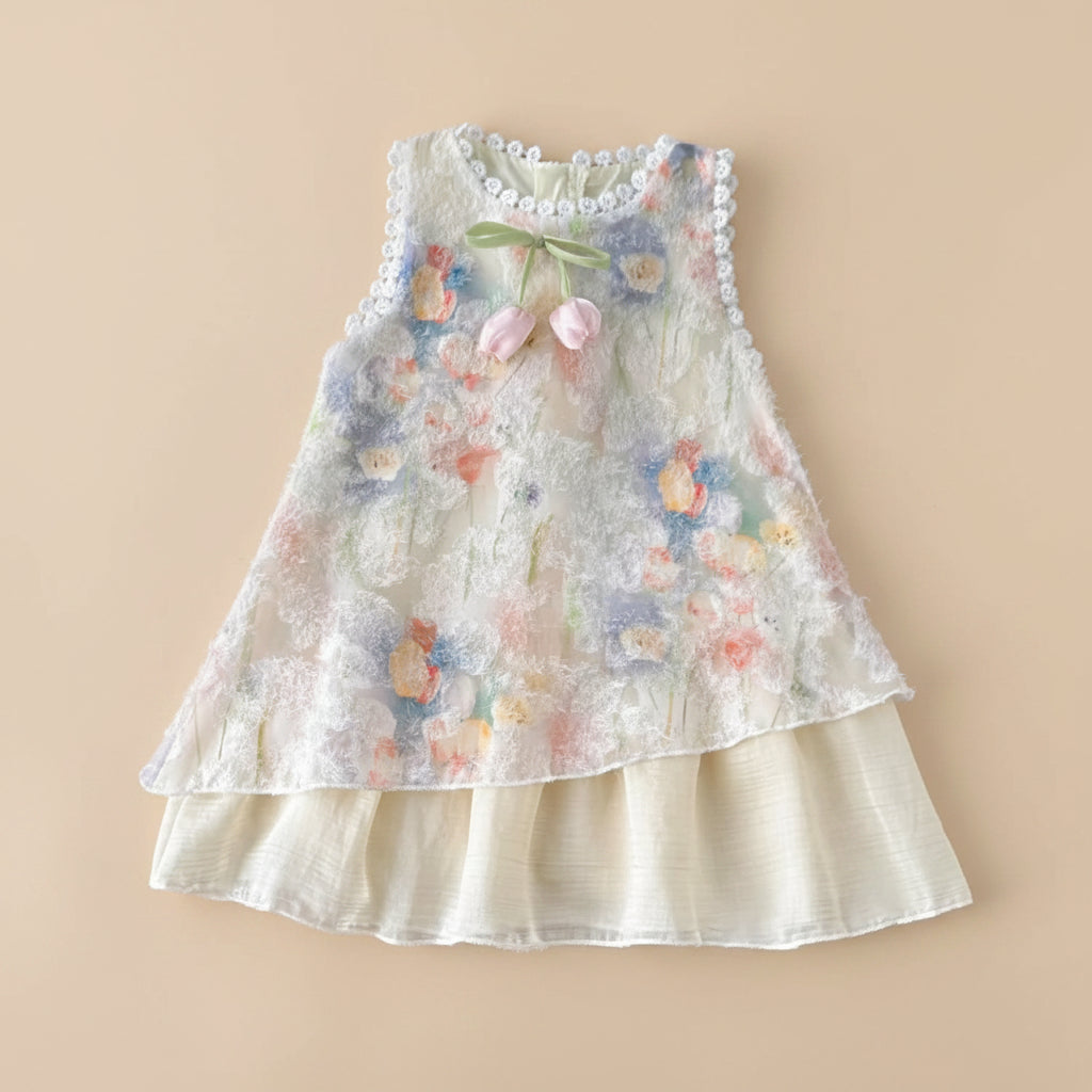 Robe de printemps fille - Cérémonie Tulipe