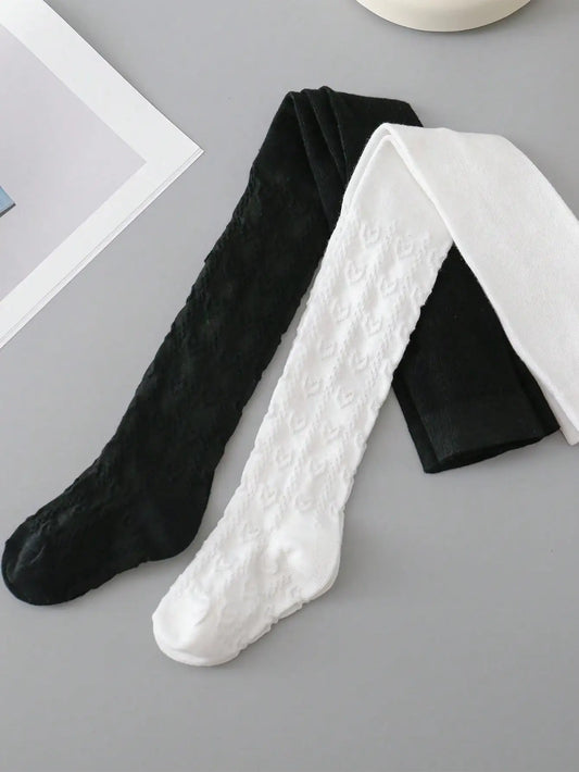 2 paires de collants Noir/Blanc
