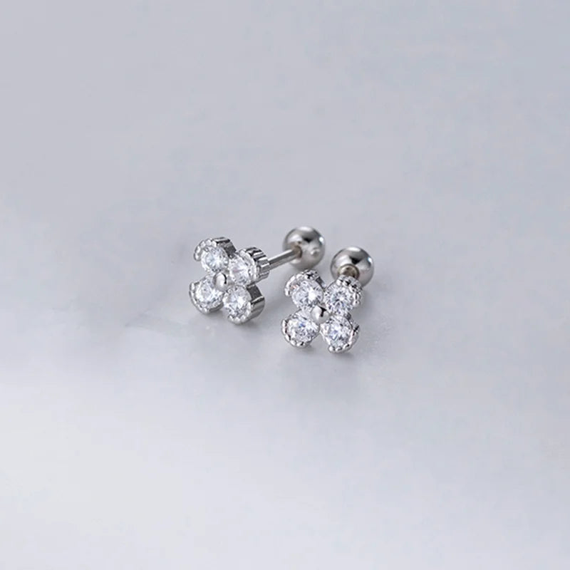 Boucle d'oreille enfant - Petit Trèfle argent - L'univers de la licorne