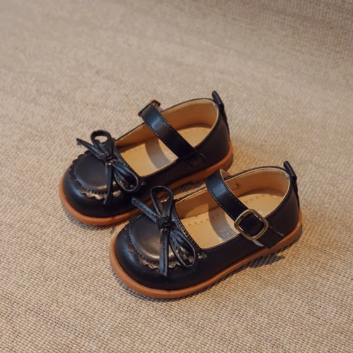 Ballerine marron simili-cuir pour fillette 3 ans, fermeture scratch