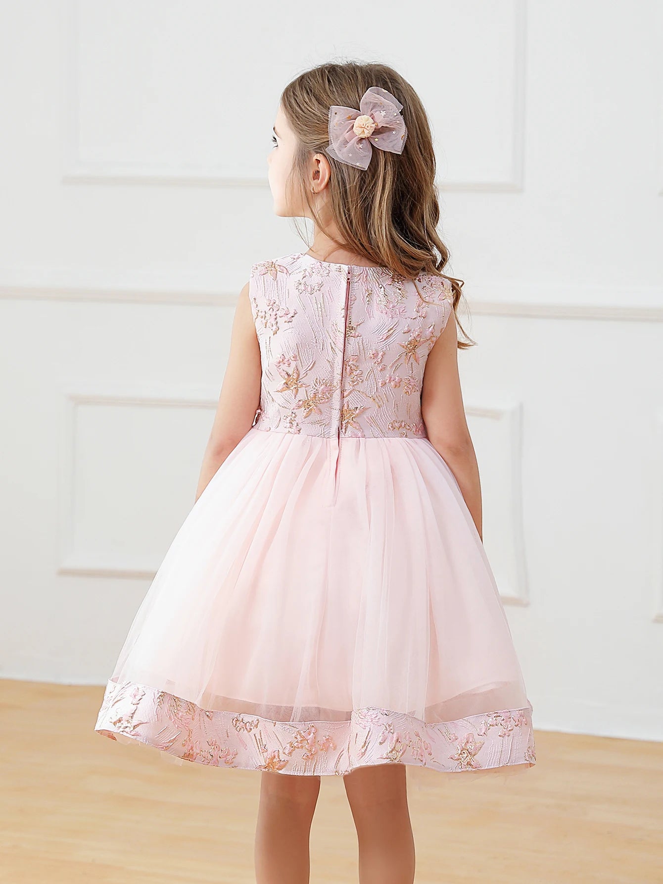 Robe de cérémonie fille rose Lina