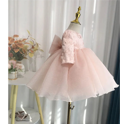 Robe rose anniversaire bébé fille