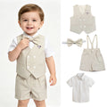 Costume enfant baptême short - 4 pièces Jules