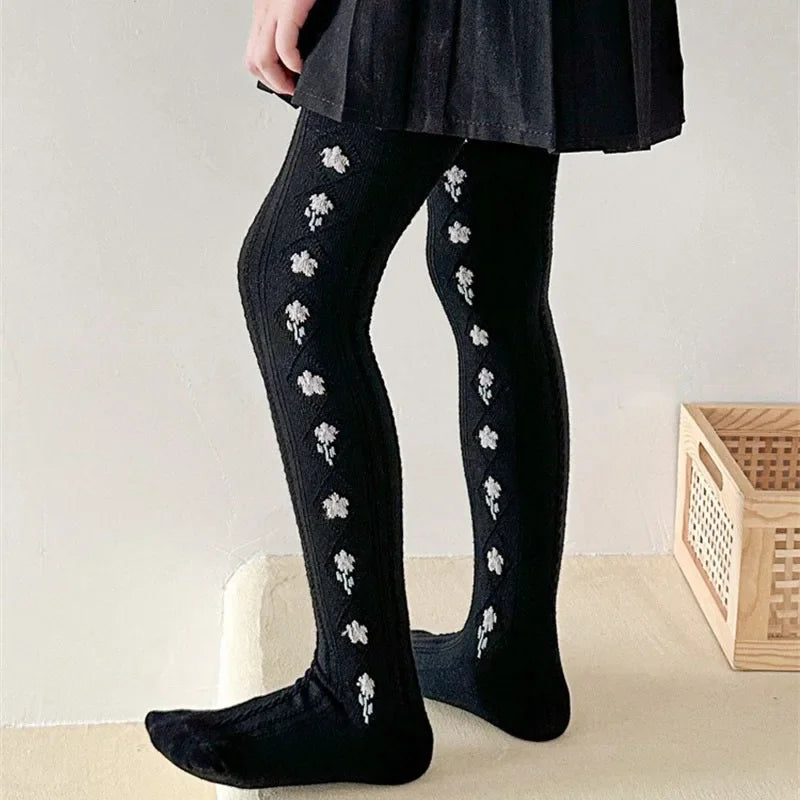 Collant di cotone floreale
